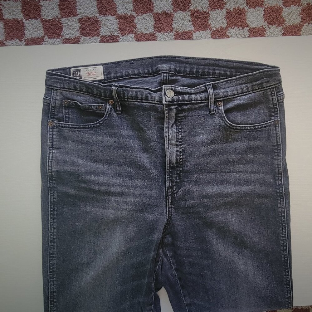 Gap Women's Cigarette Slim Straight High Rise Jeans Cropped 16 | 33 Washed Black